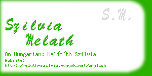 szilvia melath business card